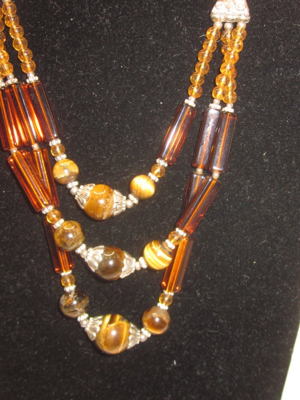 Brown Glass Beaded Necklace - Picture 3 of 4
